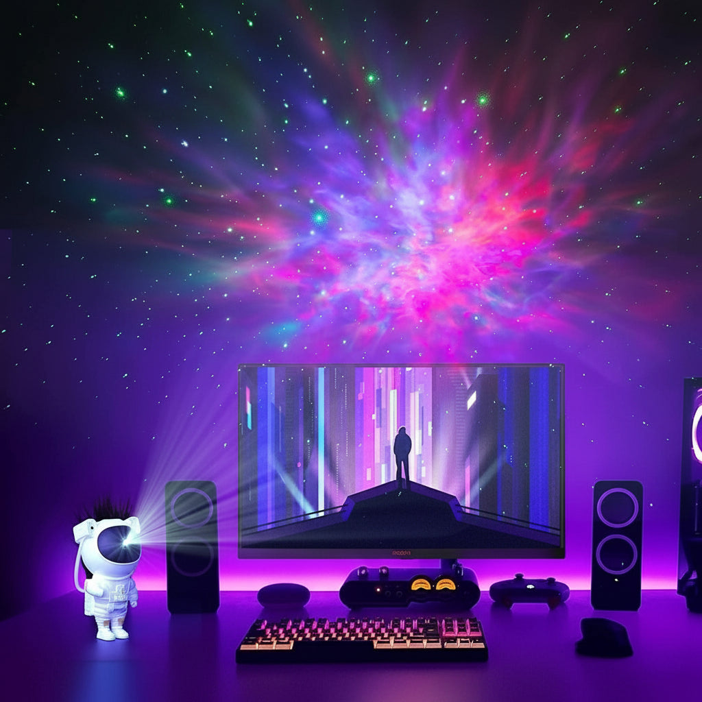 Astronaut Galaxy Projector - 360 Magnetic Head Rotation, Remote Control